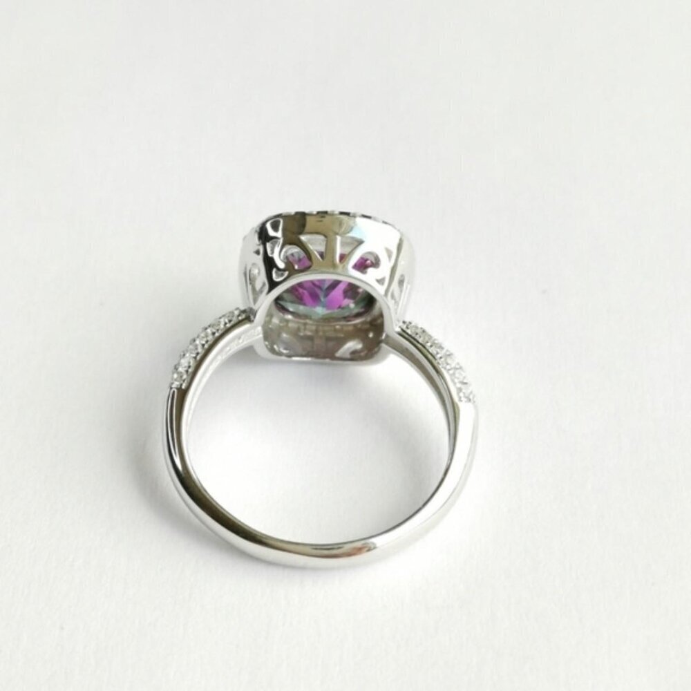 Mystic Topaz White Sapphire ring size 8 - Picture 5 of 8
